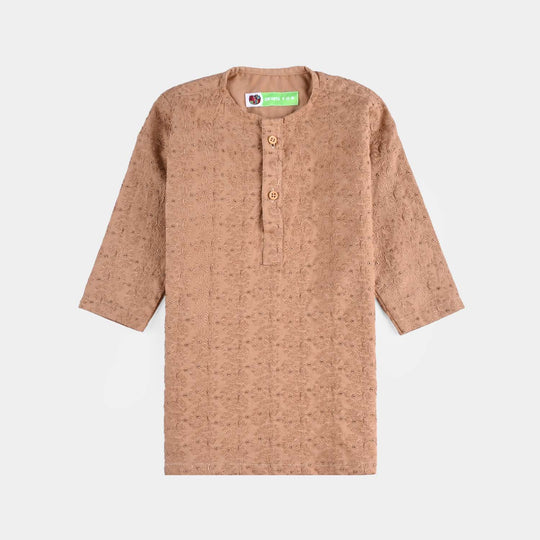 Infant Boys Chicken Kari Kurta-BEIGE