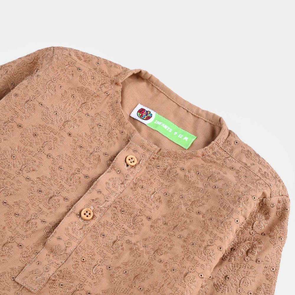 Infant Boys Chicken Kari Kurta-BEIGE