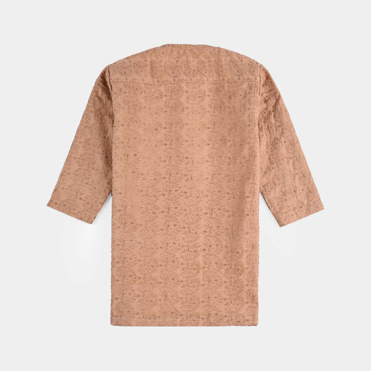 Infant Boys Chicken Kari Kurta-BEIGE