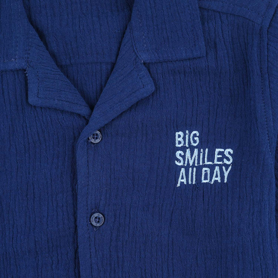 Boys Cotton Woven Suit Big Smile All Day-B-Blue