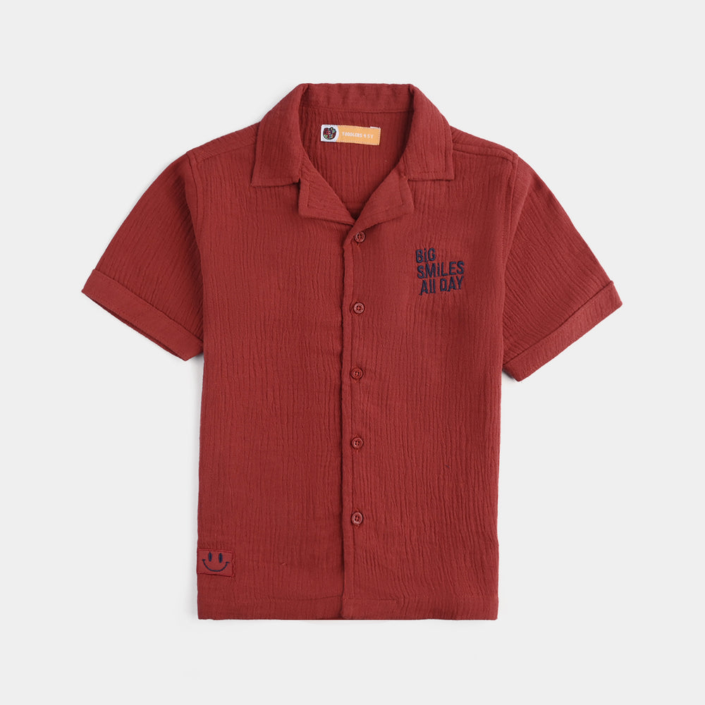 Boys Cotton Woven Suit Big Smile All Day-M-MAROON