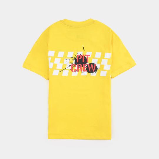 Boys Cotton Jersey T-Shirt H/S PIT Crew-Cyber Yellow