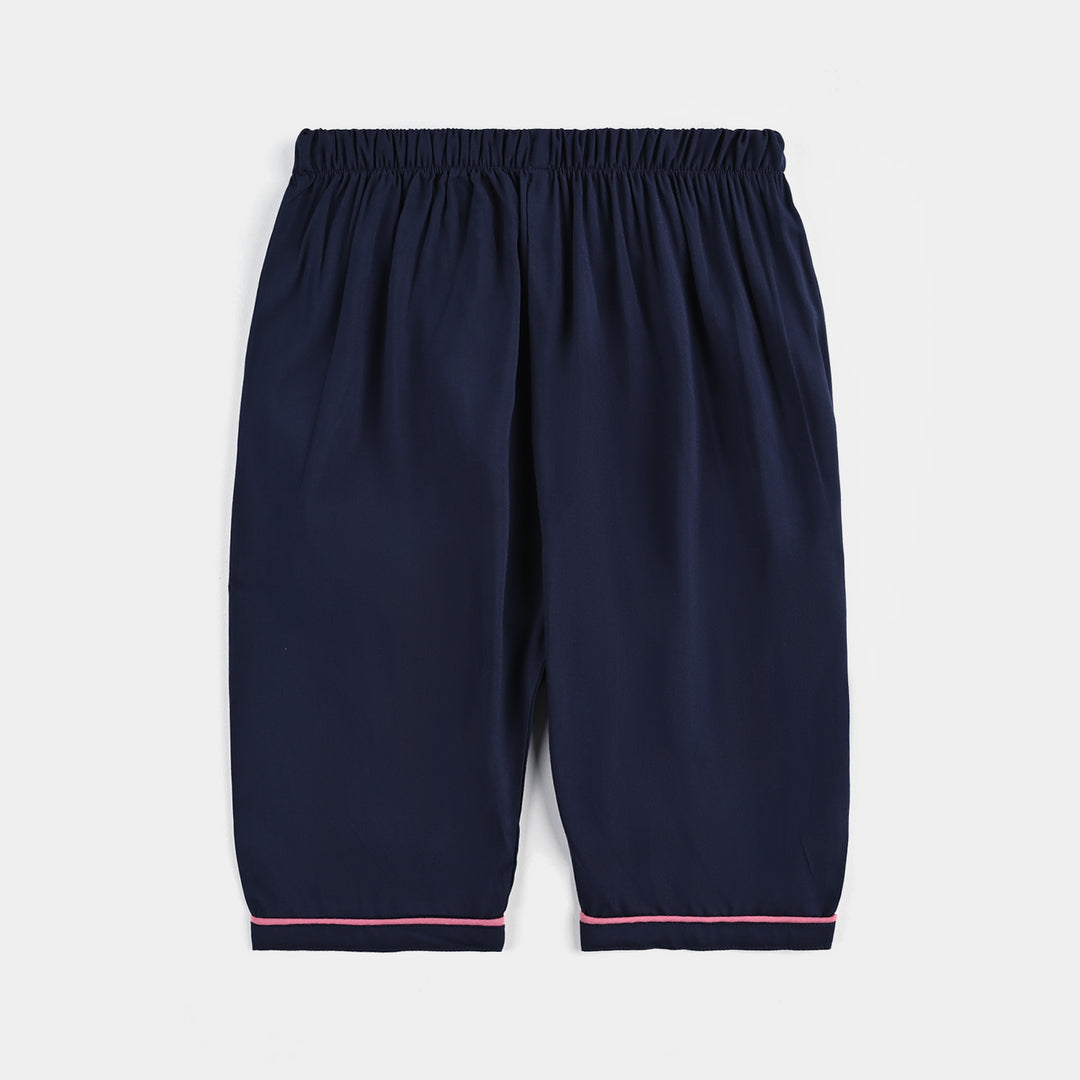Infant Girls Viscose Nightwear Contrast-NAVY