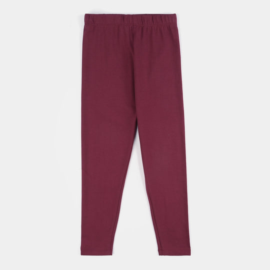 Girls Lycra Jersey Tights-MAROON