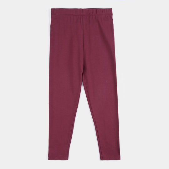 Girls Lycra Jersey Tights-MAROON
