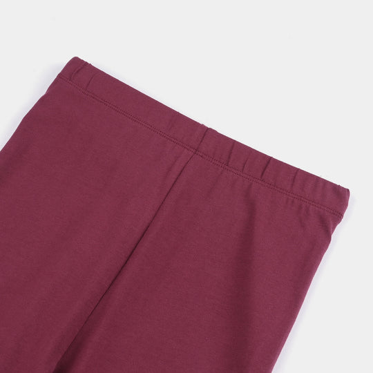 Girls Lycra Jersey Tights-MAROON