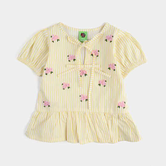Infant Girls Cotton EMB Top Poppy-Yellow