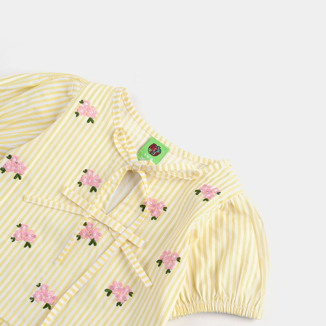 Infant Girls Cotton EMB Top Poppy-Yellow