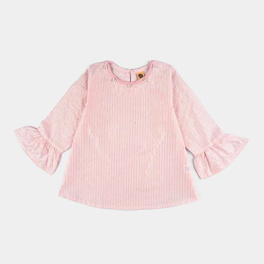 Girls Cotton EMB Top Pretty Pearls