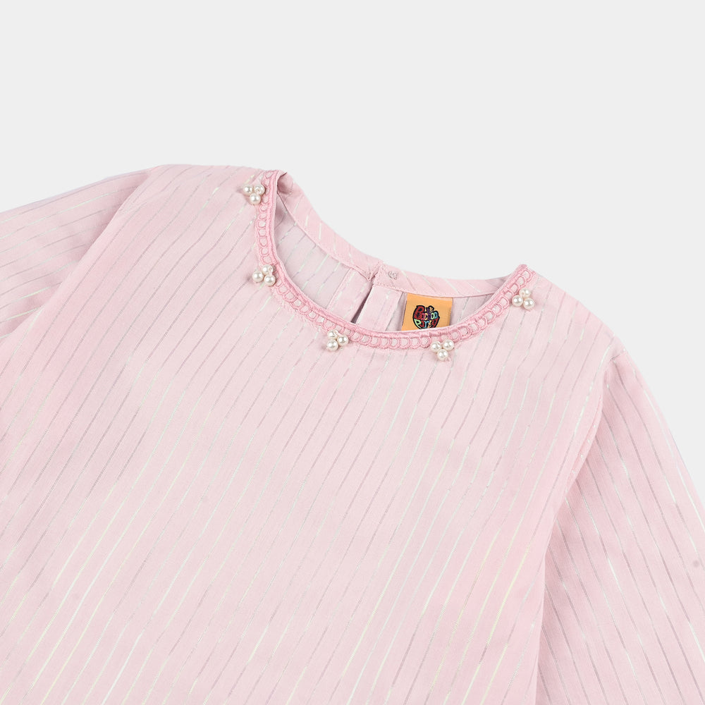 Girls Cotton EMB Top Pretty Pearls