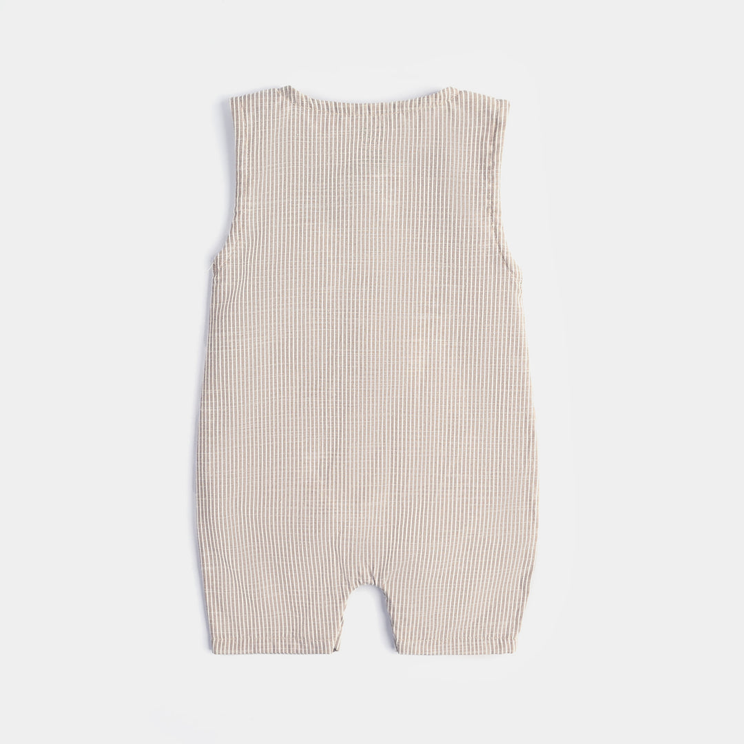 Infant Boys Yarn Dyed Woven Romper Fashion Stripe