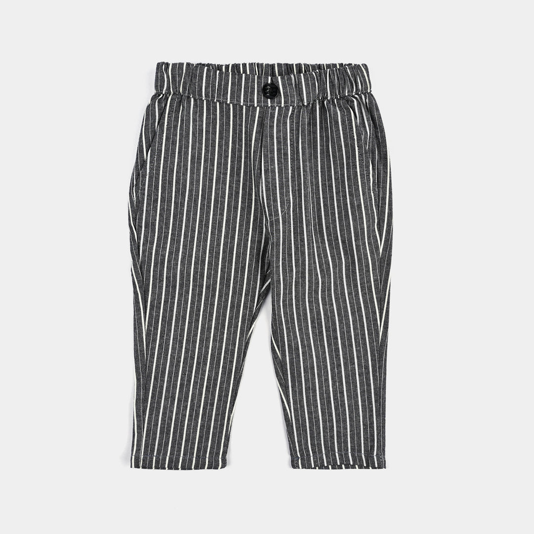 Infant Boys Yarn Dyed Suit B/W Stripe-Coat Style