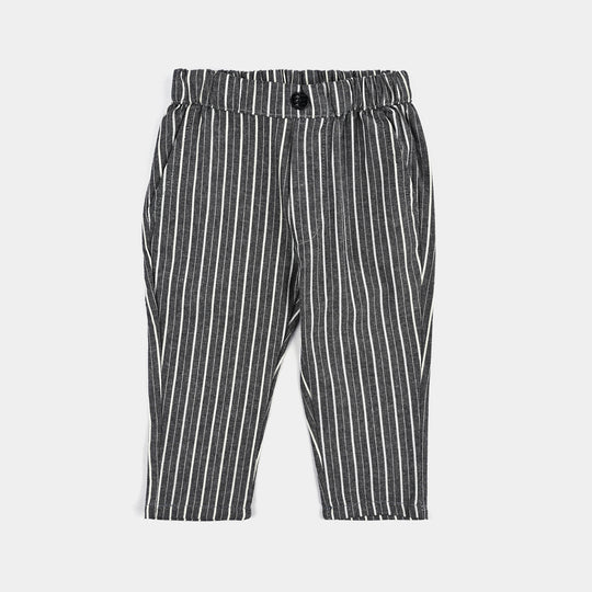 Infant Boys Yarn Dyed Suit B/W Stripe-Coat Style