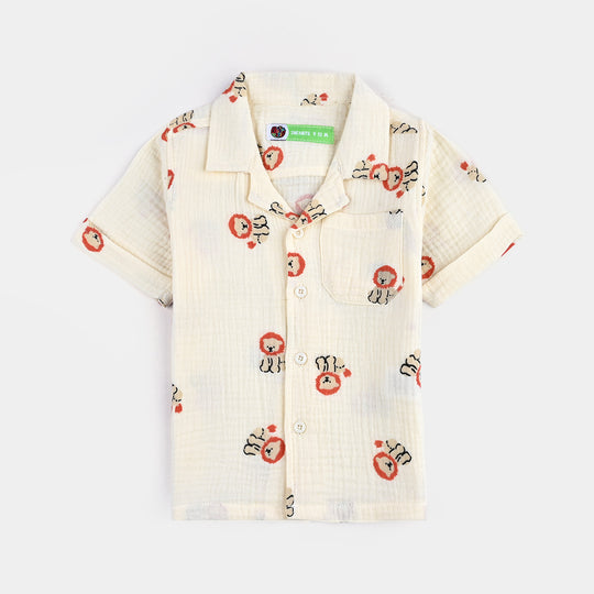 Infant Boys Cotton Suit The Lion-Cream
