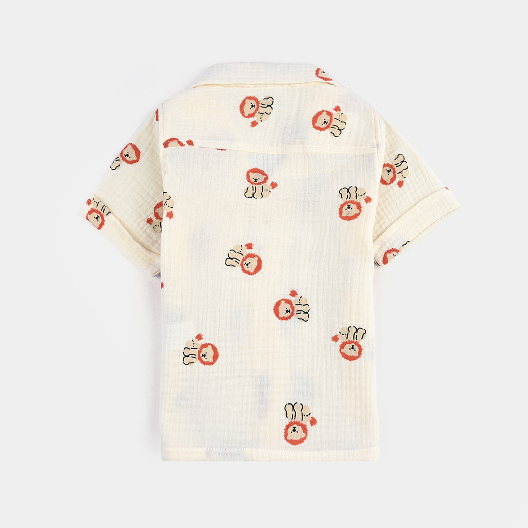 Infant Boys Cotton Suit The Lion-Cream