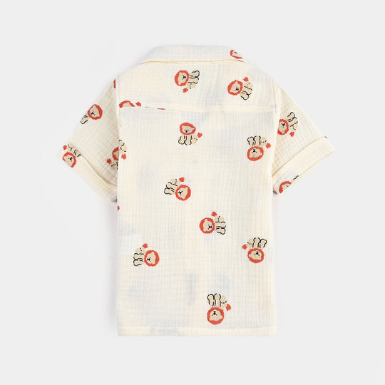 Infant Boys Cotton Suit The Lion-Cream