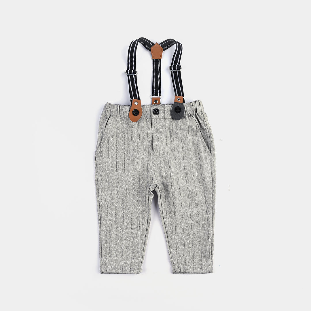 Infant Boys Oxford Suit Textured Syle-Black/Beige