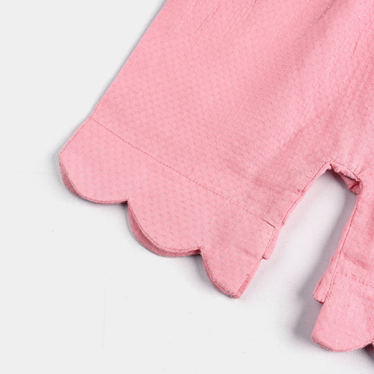 Infant Girls Cotton Romper-Sparrow Here-Pink