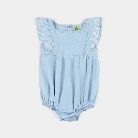 Infant Girls Tencel Denim (Light Denim) Romper Patels In The wind-Blue