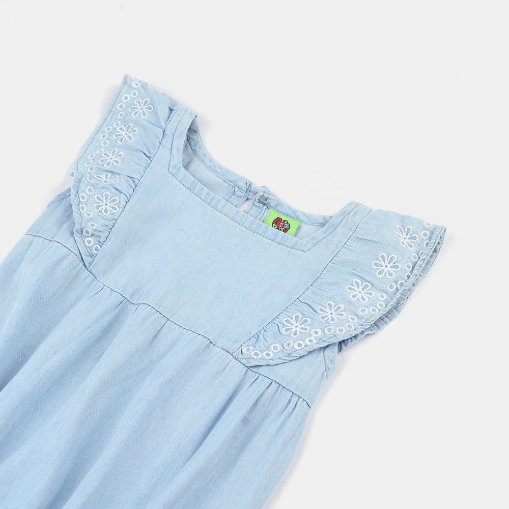 Infant Girls Tencel Denim (Light Denim) Romper Patels In The wind-Blue