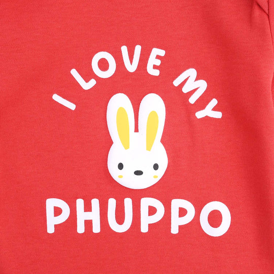 Infant Unisex Cotton Interlock I LOVE MY PHUPPO ROMPER-H.R.Red