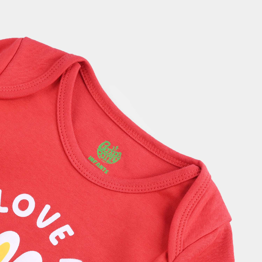 Infant Unisex Cotton Interlock I LOVE MY PHUPPO ROMPER-H.R.Red