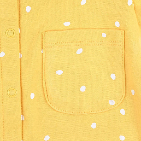 Infant Girls Cotton Interlock Duckling In The Back Yard Romper