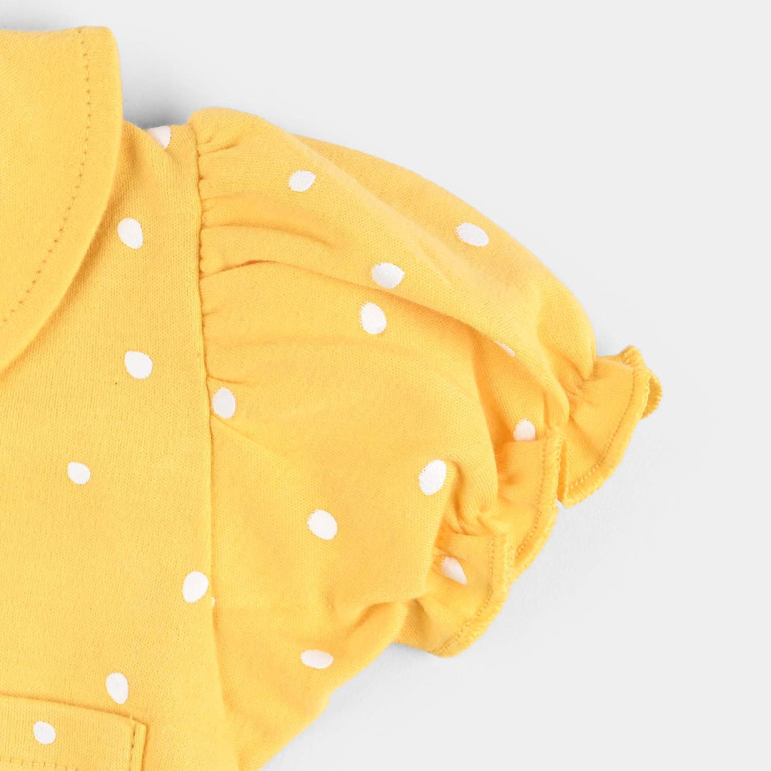Infant Girls Cotton Interlock Duckling In The Back Yard Romper
