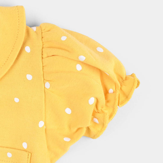 Infant Girls Cotton Interlock Duckling In The Back Yard Romper