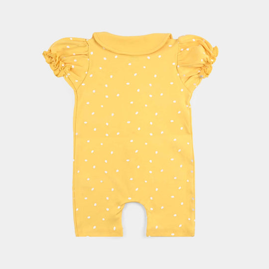 Infant Girls Cotton Interlock Duckling In The Back Yard Romper
