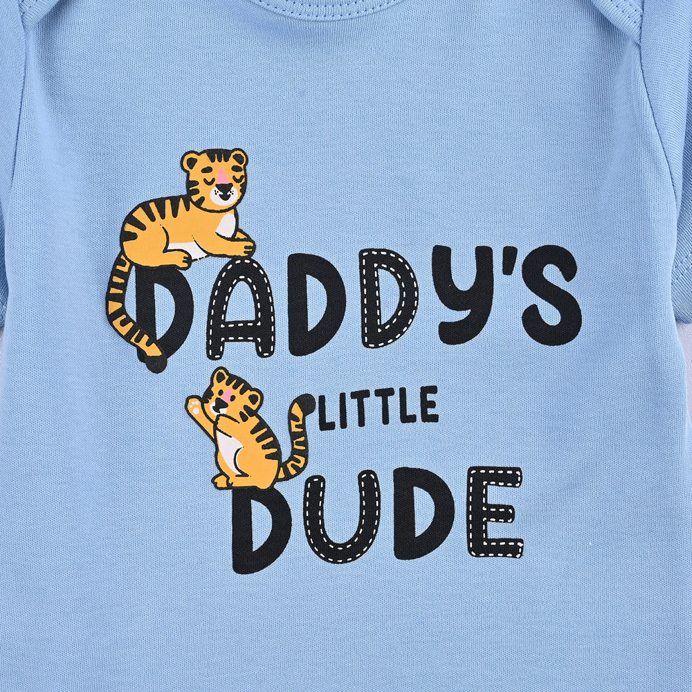 Infant Unisex Cotton Interlock DADDY’S LITTLE DUDE ROMPER