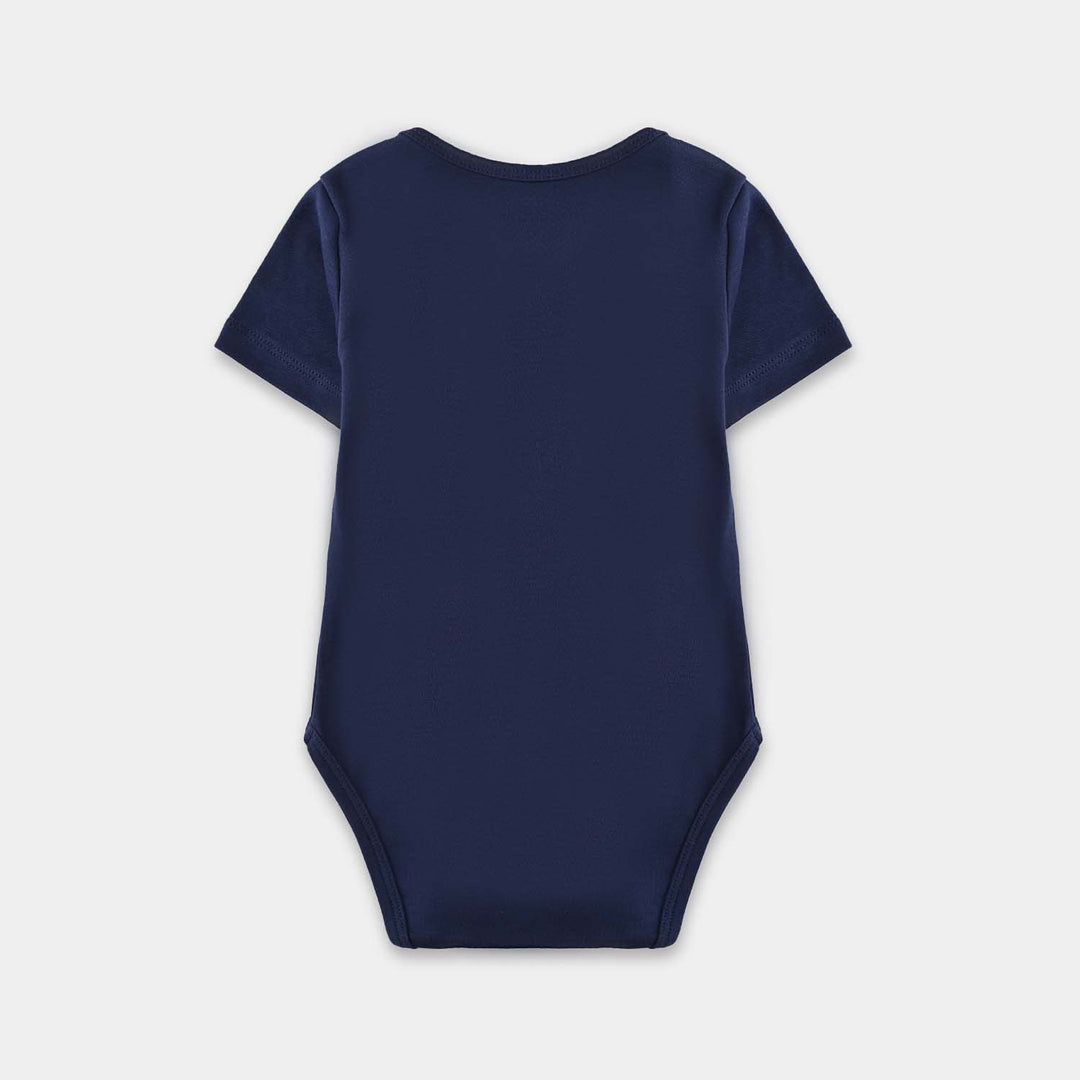 Infant Unisex Cotton Interlock I LOVE MY DADA AND DADI ROMPER-Navy Blue