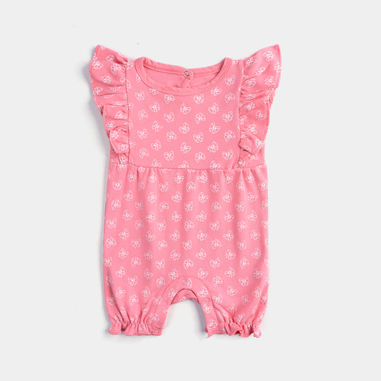 Infant Girls Cotton Interlock FASHION BOW FASHION ROMPER
