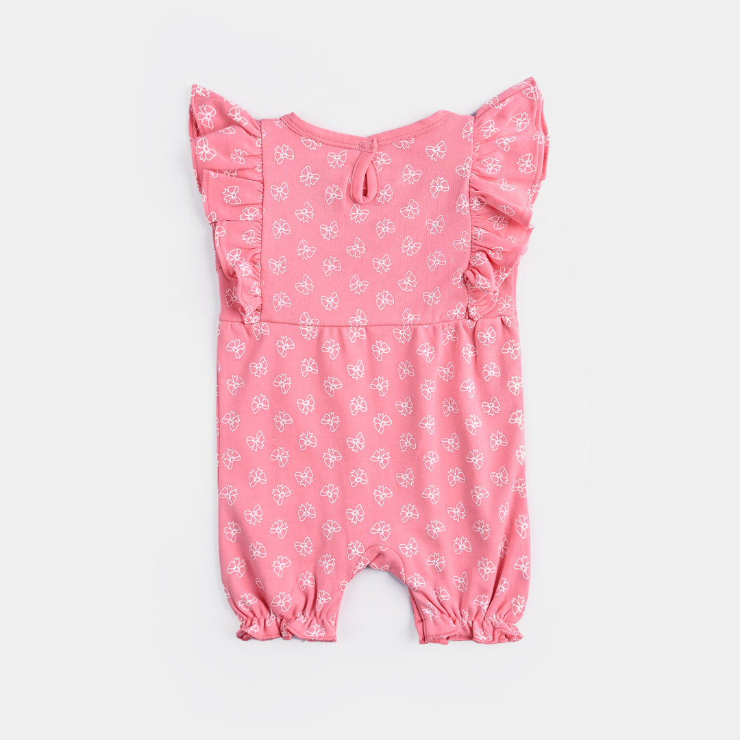 Infant Girls Cotton Interlock FASHION BOW FASHION ROMPER