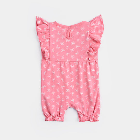 Infant Girls Cotton Interlock FASHION BOW FASHION ROMPER