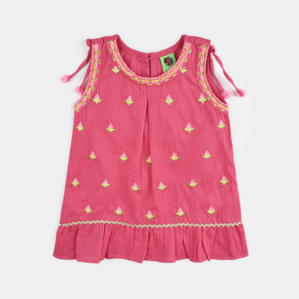 Infant Girls Cotton Emb 2Pcs Orchid-Pink