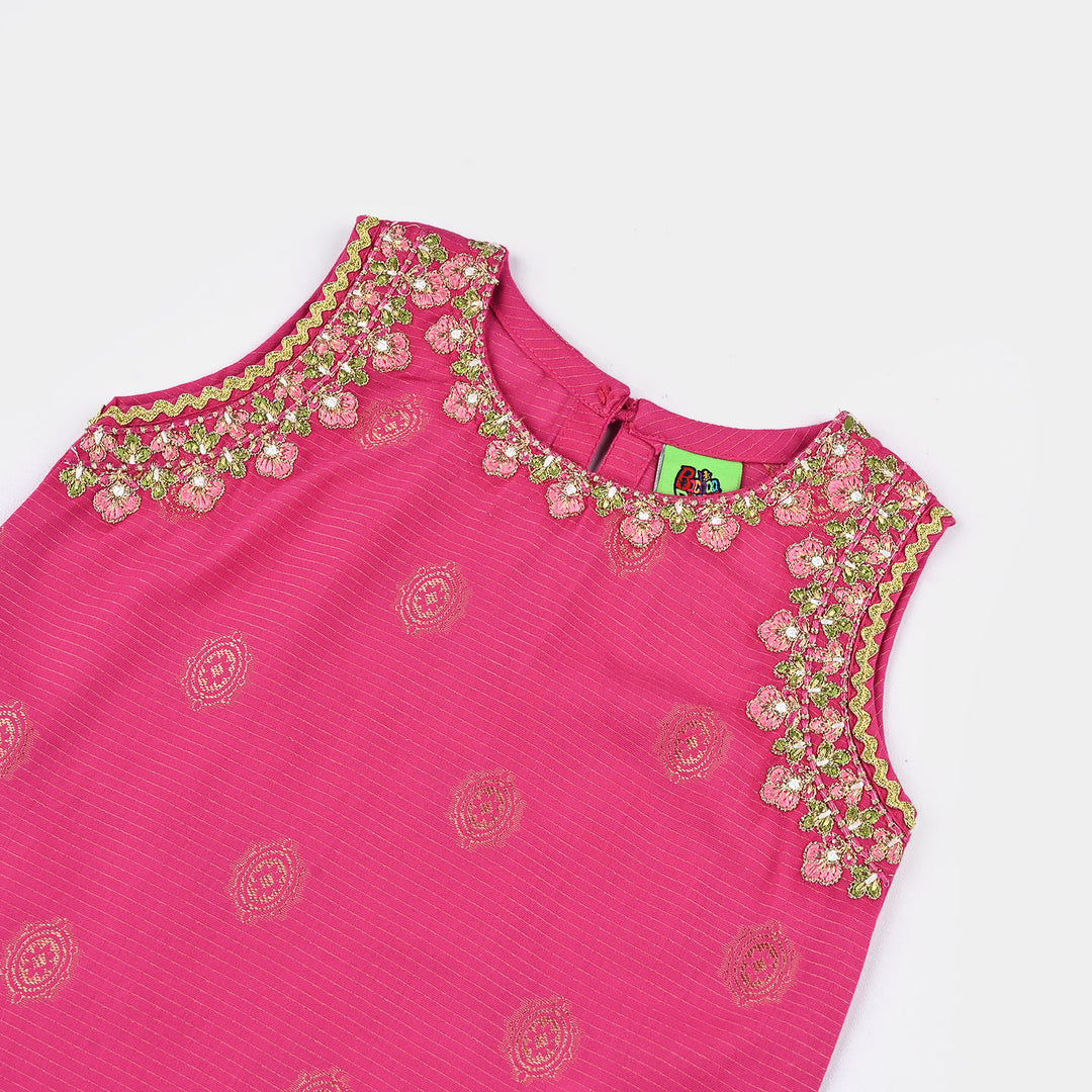 Infant Girls Jacquard Emb 2Pcs Roop-Magenta