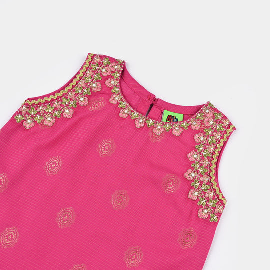 Infant Girls Jacquard Emb 2Pcs Roop-Magenta