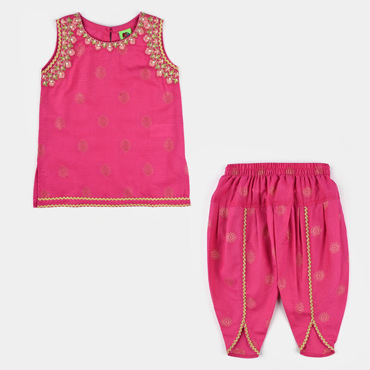 Infant Girls Jacquard Emb 2Pcs Roop-Magenta