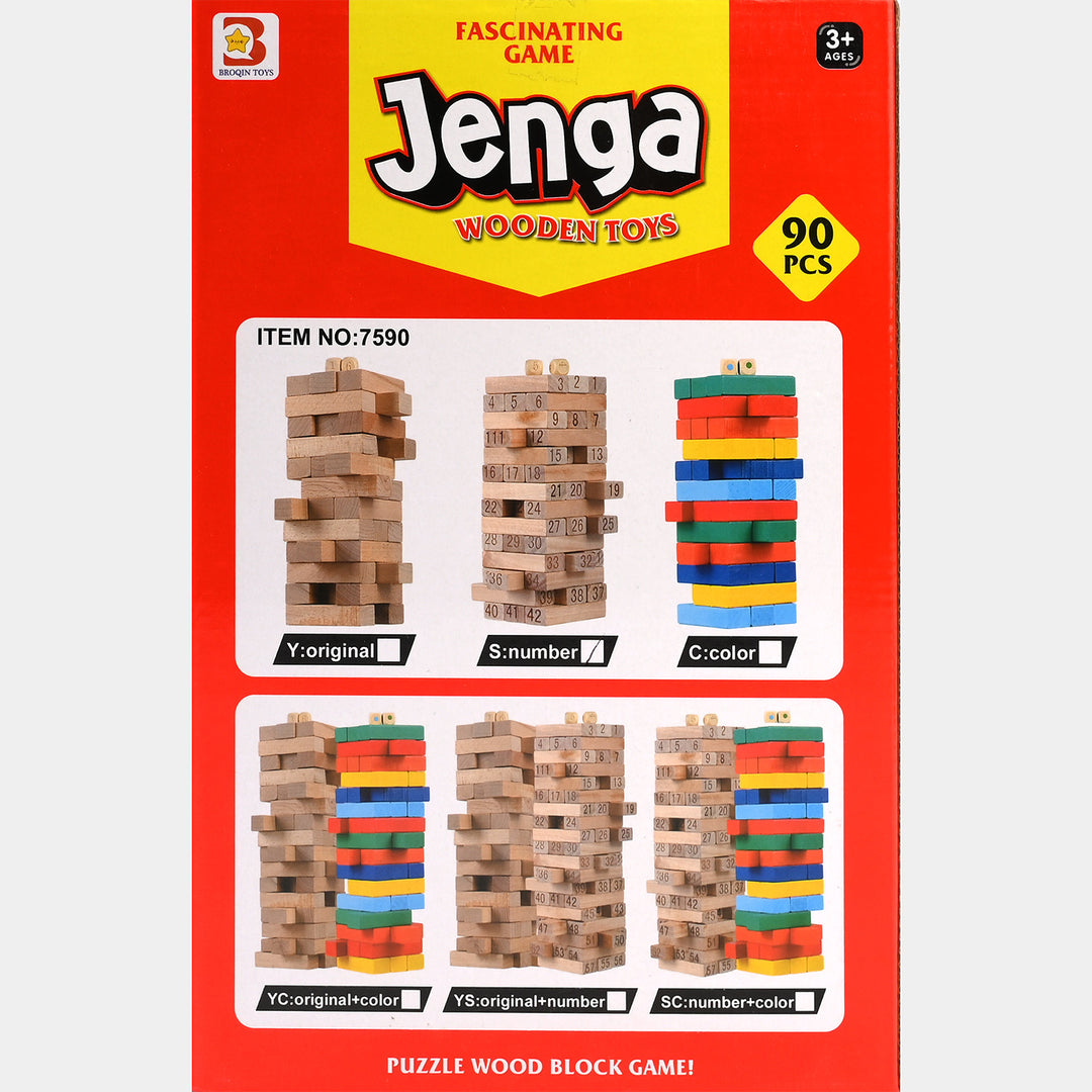 Jenga Game Wooden Blocks, Stacking Tower Game | 90PCS