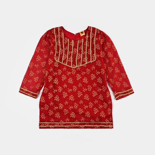 Girls Chiffon 2Pcs Little Gold-RED