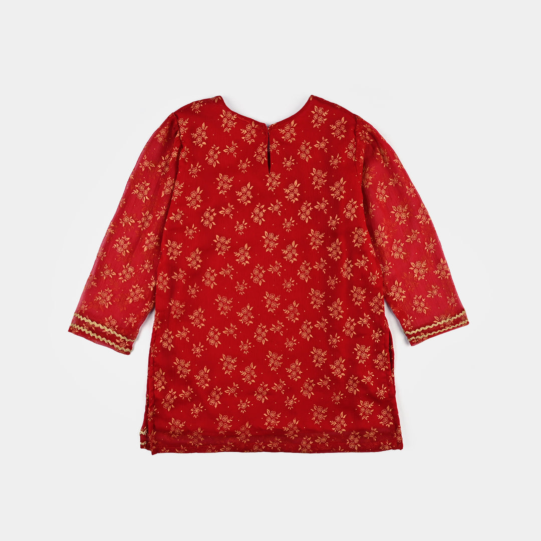 Girls Chiffon 2Pcs Little Gold-RED