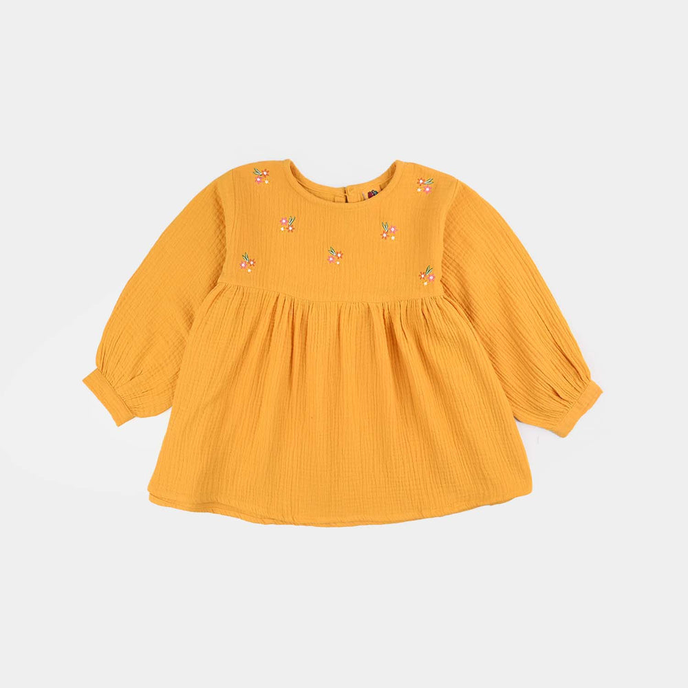 Infant Girls Cotton Co-Ord Set-Mustard