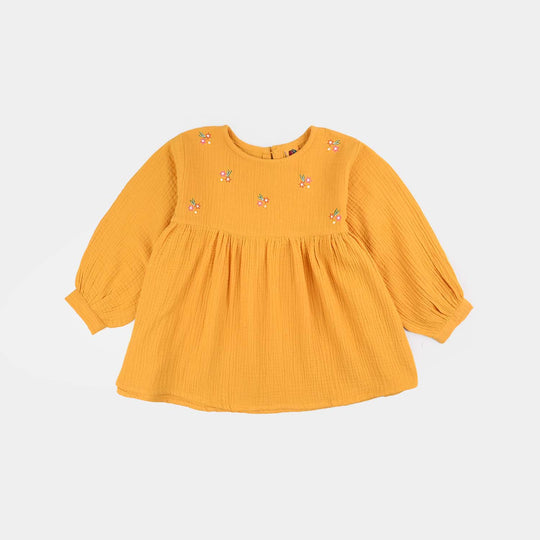 Infant Girls Cotton Co-Ord Set-Mustard