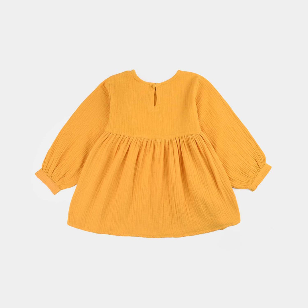 Infant Girls Cotton Co-Ord Set-Mustard
