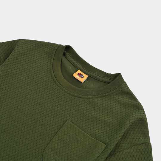 Boys Jacquard T-Shirt HS Great Chance-Olive