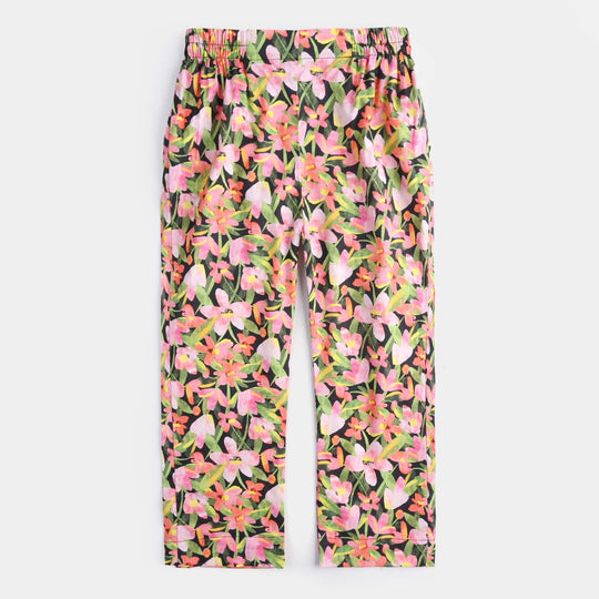 Girls Cotton Poplin Printed 2Pcs Black Beauty-Multi