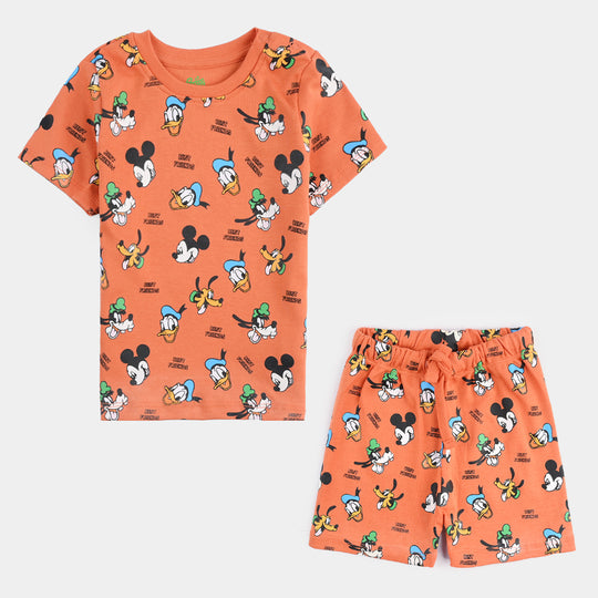 Infant Boys Cotton Interlock 2Piece -Orange