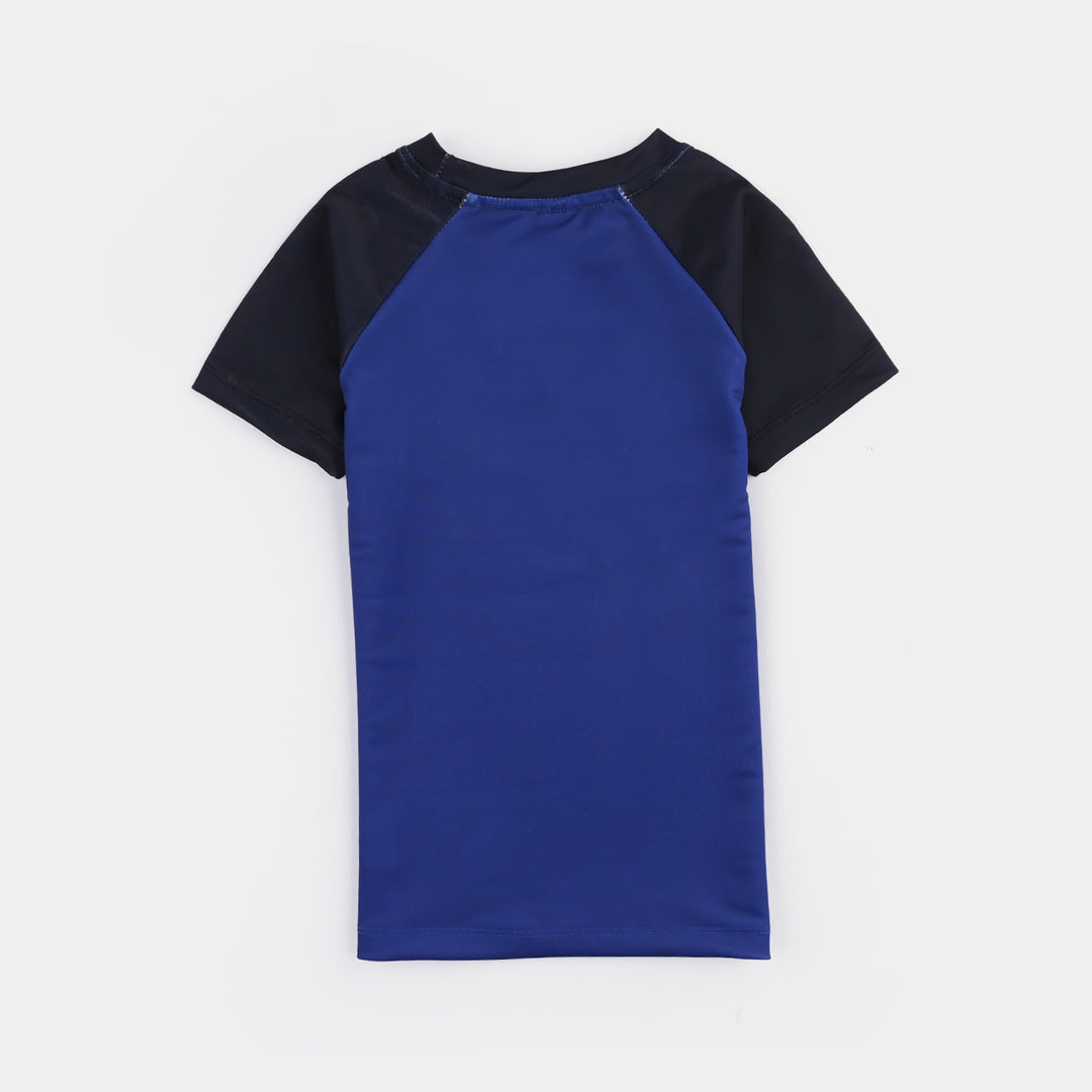 Boys Microfiber Jersey 2 Piece Suit-Navy Blue