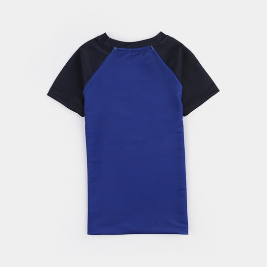 Boys Microfiber Jersey 2 Piece Suit-Navy Blue